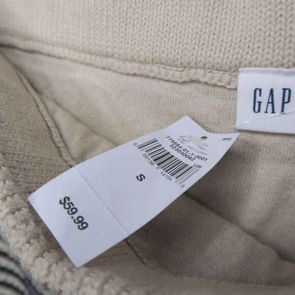 GAP NWT Striped Crochet Knit Mini Skirt Size S 100% Cotton Lined Neutral Tan - Picture 8 of 11